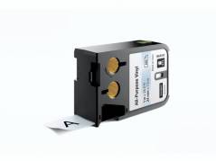 Labeltape DYMO XTL 24mmx7m sort p&aring; klar vinyl universal