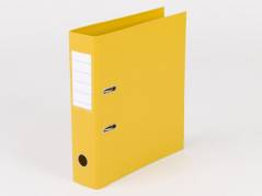 Brevordner Q-Line gul A4 metalskinne 75mm ryg