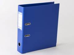 Brevordner bl&aring; A4 75mm ryg metalskinne