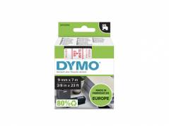 Tapekasette DYMO D1 R&oslash;d/Hvid 9mmx7m