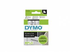 Tapekasette DYMO D1 Sort/Klar 12mmx7m
