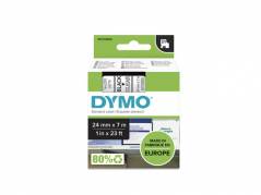 Tapekasette DYMO D1 Sort/Klar 24mmx7m