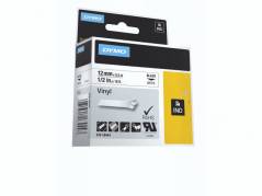 Dymo vinyltape Sort/Hvid 12mmx5,5m