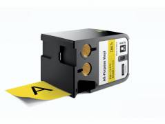 Labeltape DYMO XTL 54mmx7m sort p&aring; gul vinyl universal