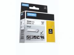 Dymo RHINO vinyl tape Sort/Hvi 19mmx5,5m