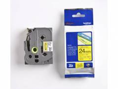 Labeltape Brother TZe-S651 24mmx8m sort p&aring; gul st&aelig;rk kl&aelig;b