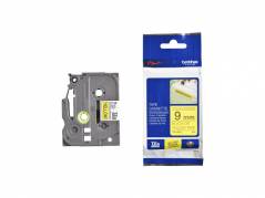 Labeltape Brother TZeS621 9mmx8m sort p&Atilde;&yen; gul lammineret