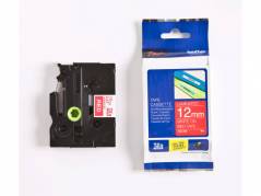 Labeltape Brother TZe435 12mmx8m hvid p&Atilde;&yen; r&Atilde;&cedil;d lamineret