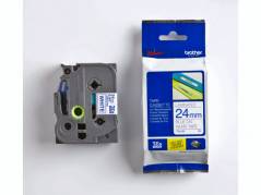 Labeltape Brother TZe-253 24mmx8m bl&Atilde;&yen; p&Atilde;&yen; hvid lamineret