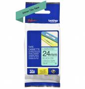 Labeltape Brother TZe-751 24mmx8m sort p&aring; gr&oslash;n lamineret