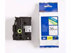 Labeltape Brother TZe-161 36mmx8m sort p&aring; klar lamineret