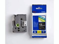 Labeltape Brother TZe-345 18mmx8m hvid p&aring; sort lamineret