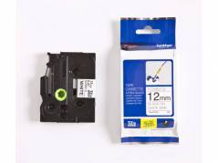 Labeltape Brother TZeFX231 12mmx8m sort p&aring; hvid fleksibel