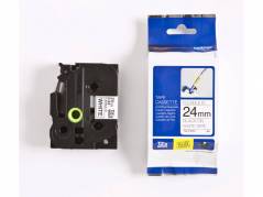 Labeltape Brother TZe-FX251 24mmx8m sort p&aring; hvid fleksibel
