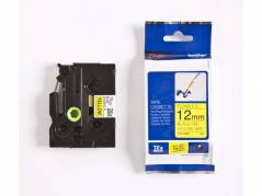 Labeltape Brother TZeFX631 12mmx8m sort p&Atilde;&yen; gul fleksibel