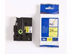 Labeltape Brother TZe-FX651 24mmx8m sort p&Atilde;&yen; gul fleksibel