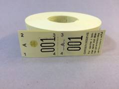 Garderobenumre gul 2-delt 48 2x500stk/rul