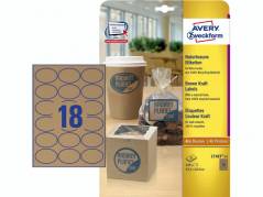 Etiket Produkt L710320 Oval brun kraftpapir pk/360 stk