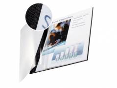 Skinneomslag Leitz bl&Atilde;&cedil;d transp. 14,0mm sort 10stk/pak