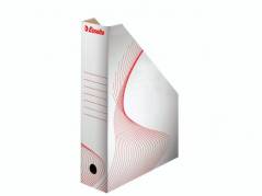 Tidsskriftsamler pap Esselte A4 hvid m/r&Atilde;&cedil;dt tryk 305x230mm