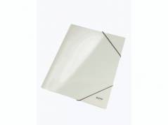 Mappe pap Leitz WOW A4 hvid m/3 klapper & elastik