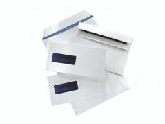 Kuverter m/rude hvid 110x220mm M65 90g Mailman 13378 DS 100stk/pak
