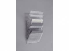 Brochureholder Flexiboxx A4 6-fag liggende klar