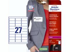 Indstik til kongresm&Atilde;&brvbar;rker p&Atilde;&yen; A4 ark 75x40mm hvid