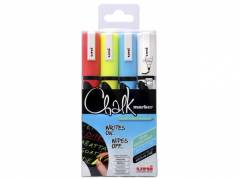 Whiteboard- og Chalkmarker Uni Chalk PWE-5M 4stk 1,8-2,5mm