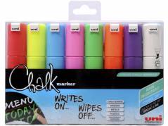 Whiteboard- og Chalkmarker Uni Chalk PWE-8K 8stk 8mm