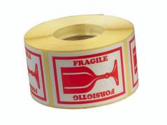 Etiket m/tekst Forsigtig/ Fragile 45x65mm 1000stk/rul