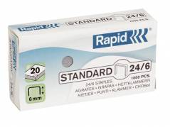 H&aelig;fteklamme Rapid Stand. 24/6 galvaniserede 1000stk/pak