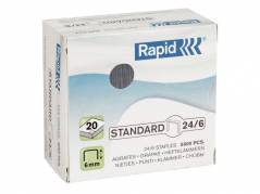 H&Atilde;&brvbar;fteklamme Rapid Stand. 24/6 galvaniserede 5000stk/pak