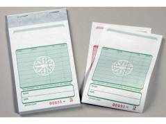 Kasseblok 2641 med gr&oslash;n tryk carbon 130x85 mm 50 bl m/kopi