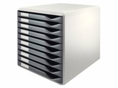 Skuffekabinetter Leitz gr&Atilde;&yen; m/10-skuffer 29,1x29,1x35,2cm