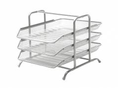 Brevbakkes&aelig;t tr&aring;d metal MESH m/3 bakker s&oslash;lv