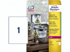 Laserlabels Avery vandfaste 210x297mm 20ark/&Atilde;&brvbar;sk L4775-20