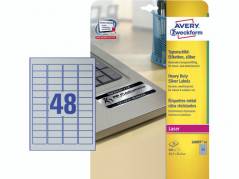 Laserlabels Avery Silver 45,7x21,2mm 20ark/&Atilde;&brvbar;sk L6009-20