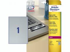 Laserlabels Avery Silver 210x297mm 20ark/&Atilde;&brvbar;sk L6013-20