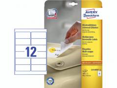 Laserlabels Avery aftagelige 99,1x42,3mm 25ark/&Atilde;&brvbar;sk L4743-25