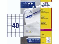 Laserlabel Avery 52,5X29,7mm L7184 100ark/&Atilde;&brvbar;sk 40/ark