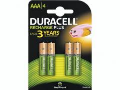 Batteri Duracell genopladelig AAA 4stk/pk 750mAh