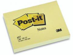 Post-it blok 657 gul 76x102mm 100bl 3M 12blk/pak