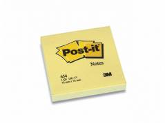 Post-it blok 654 gul 76x76mm 100bl 3M 12blk/pak
