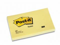 Post-it blok 655 gul 76x127mm 100bl 3M 12blk/pak