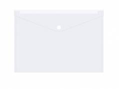 Plastmappe PP A4 transparent m/klap og trykknap