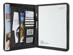 Konferencemappe Wedo A4 sort l&aelig;derlook