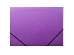 Kartonmappe Q-Line A4 lilla m/3 klapper & elastik blank