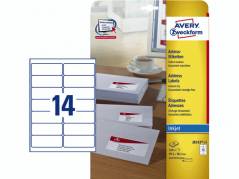 Etiket InkJet Avery J8163-25 99.1x38,1mm 8stk/ark 25ark/&Atilde;&brvbar;sk