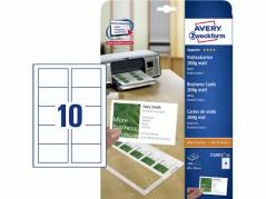 Visitkort Inkjet-laser Avery 10 stk/ark 25ark/pk C32011-25